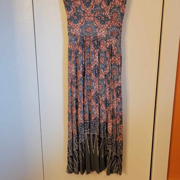 Anthropologie Maeve Faux-Wrap High Low Cap Sleeve Maxi Dress, Size 10 - Picture 4 of 12